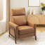 Mid Century Modern Push Back Recliner Chair – Wingback PU Leather Armchair
