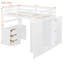 Lit mezzanine simple peu encombrant avec rangement, conception moderne en bois massif pour la famille