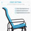 Chaise longue à glissière, chaise berçante simple en métal léger et fabrication en filet, bleu-667136262