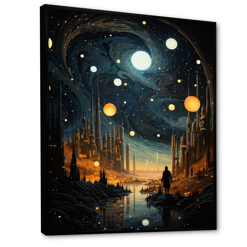 «Black Gold», science-fiction, Galactic Odyssey I, reproduction d'art sur toile, H 20 po x l 12 po x P 1 po
