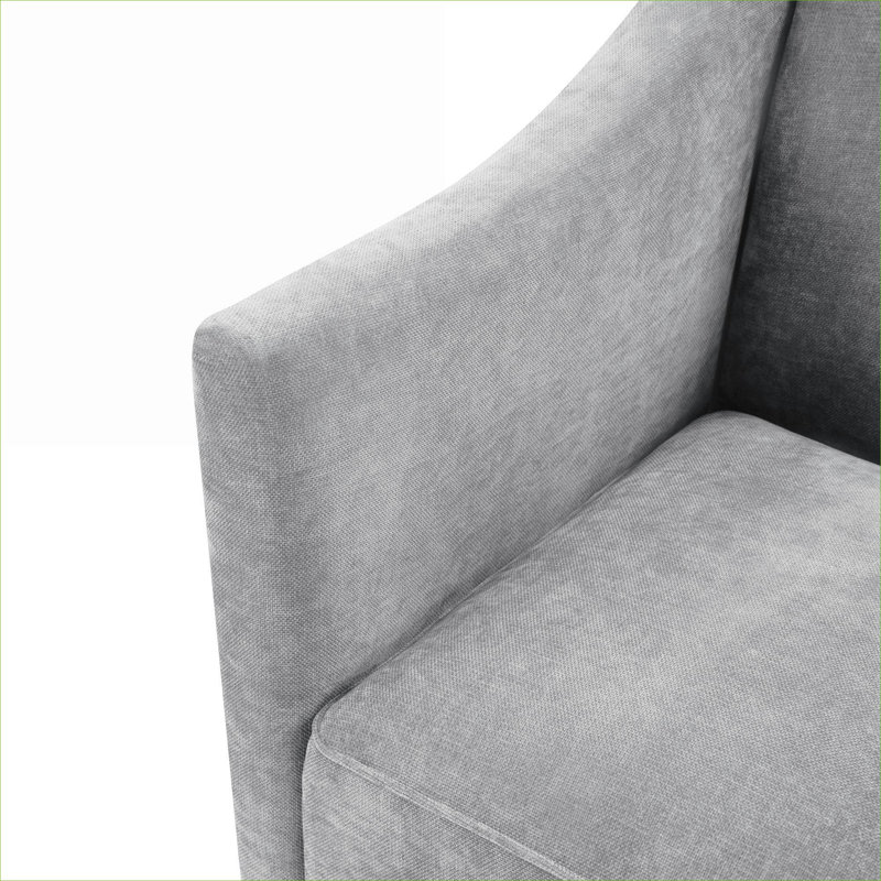 Fauteuil d'appoint en chenille de 29,9 pouces de ton gris Chenille, siège moderne pour le salon et la chambre à coucher