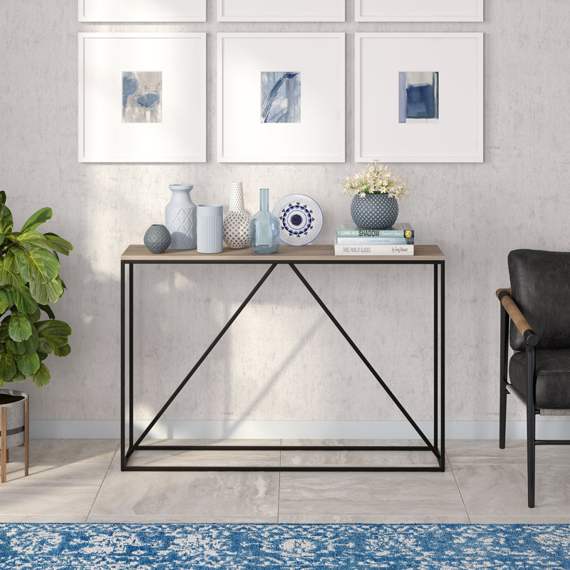 Nia Console Table, 30" H x 45" W x 11.75" D, Gray Wash