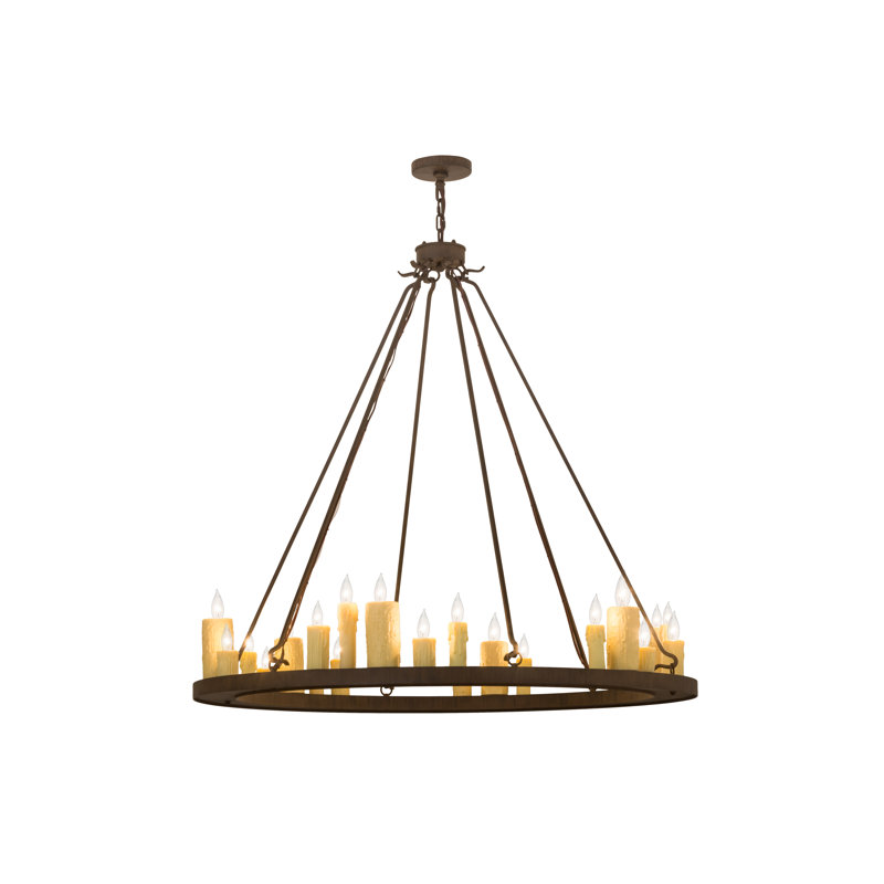 Lustre de roue de style bougie 24 lumières