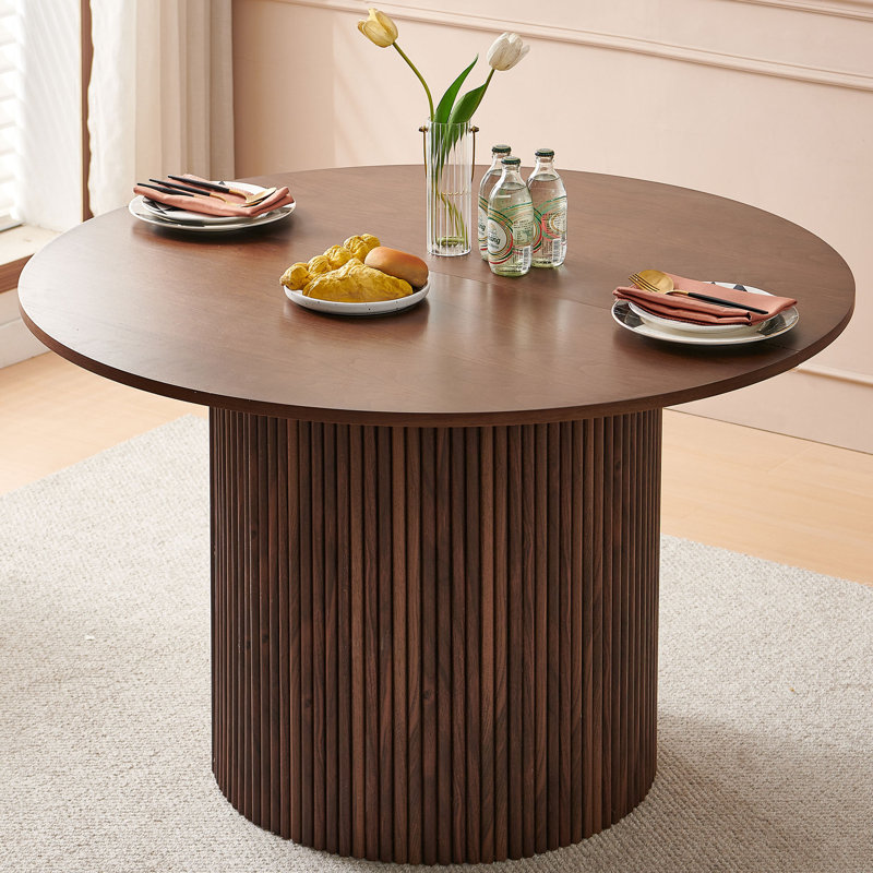Brisa 47" Round Dining Table, Dark Brown Wood