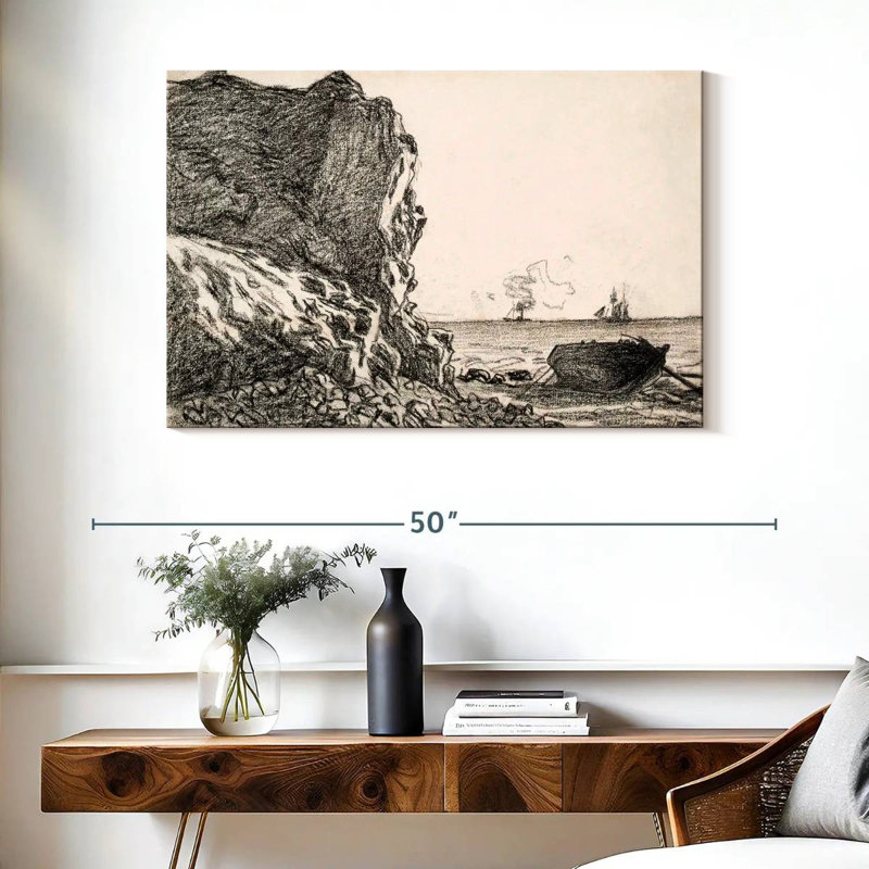 Gillard Falaises et mer Sainte-Adresse 1864, H 26 po x l 39 po