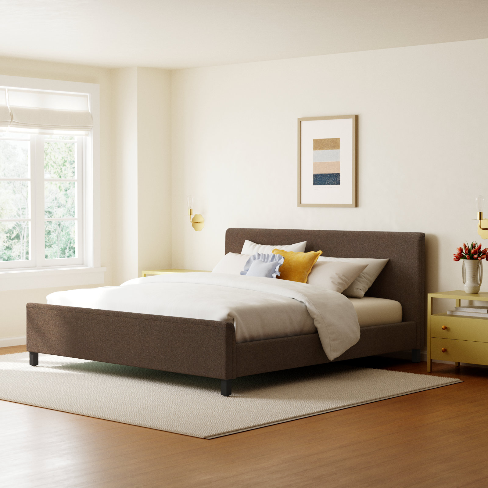 Maisara Bed, King, Dark Brown