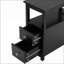 Table de chevet noire moderne avec station de charge & amp; Rangement, assemblage facile