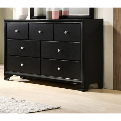 Commode horizontale à sept tiroirs, commode à cadre en bois pour le rangement