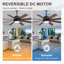 Ventilateur de plafond moderne 52 po avec lumière et télécommande, ventilateur de plafond noir et noyer à 8 pales, moteur CC réversible silencieux, DEL à intensité variable pour la chambre à coucher et le salon