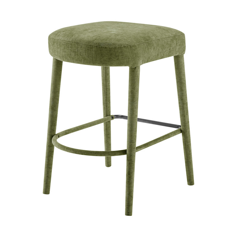 Humes Chenille Backless Counter Stool, (Set Of 2), Millburry Green
