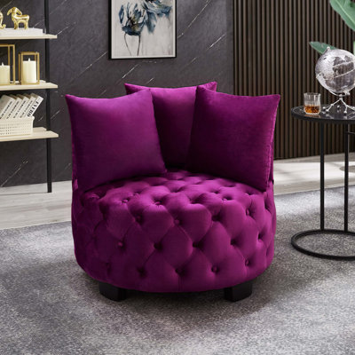 Chaise d'appoint contemporaine rembourrée et capitonnée