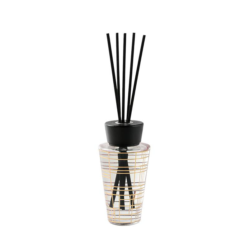 Diffuseur à roseaux conique avec capuchon noir, 200 ml
