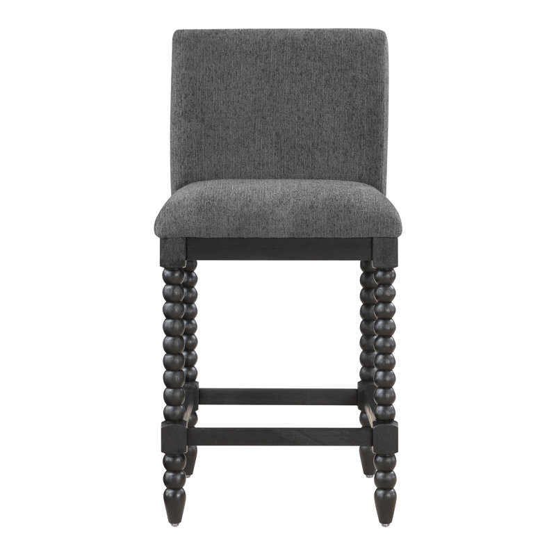 Chelena 26" Spindle Counter Stool, Charcoal