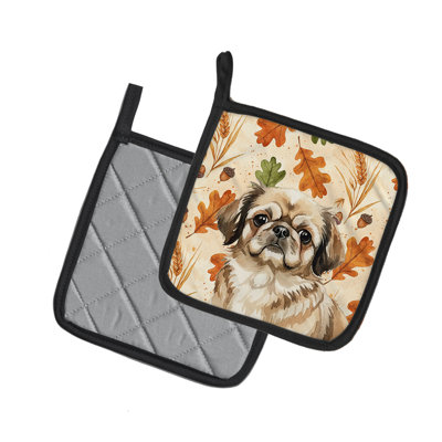 Paire de porte-casseroles Sable Pekingese Heirloom Fall