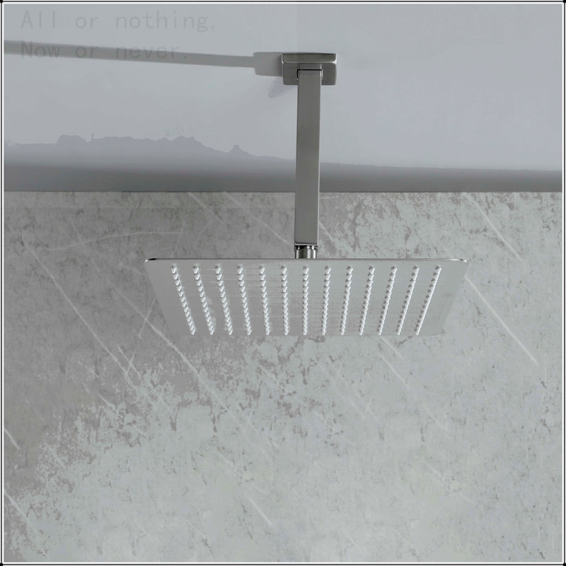16" High Pressure Rain Shower Head, -Thin Showerhead 304 Stainless Steel Waterfall Shower with Self-Clean Nozzles,  Body Covering
