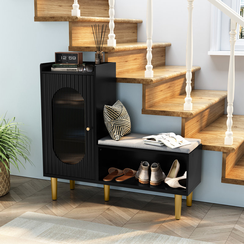 Banc de rangement Tokie, Noir