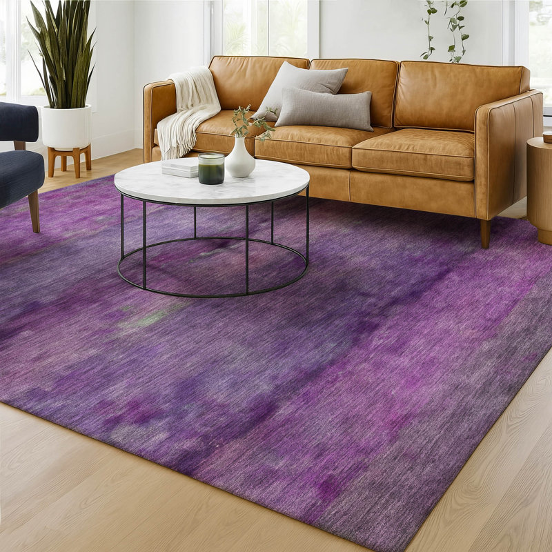 Premium Machine Washable Mayfield AMF2311 Stripes Rug, 10' x 14', Purple