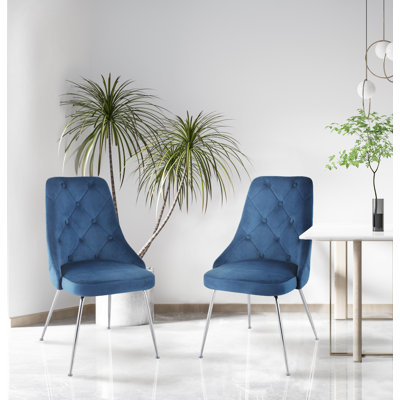 Side Chair, Yellow Velvet With Black Legs