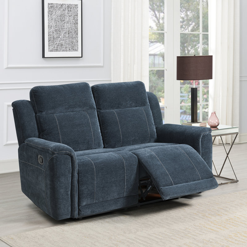 Sumana 2 Seater Reclining Loveseat, Navy