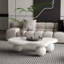 Table basse de 40 pouces en forme de nuage avec 3 pieds sphériques pour le salon, blanc crème-400783177-400783176-400783190