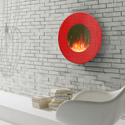 Laurent 22.44'' W Red Electric Fireplace