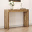 Table de bar de 50 pouces avec grain de bois naturel, deux tiroirs, mouvement de tiroir fluide, pieds antidérapants stables avec tiroirs pour petits objets, base