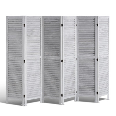 Paravent en bois, écran d'intimité pliable en bois à 6 panneaux, cloison intérieure à persiennes en bois de 66,9 pouces de hauteur, écran de décoration portable, pour la séparation des pièces, la maison, le bureau, le restaurant et la chambre à coucher