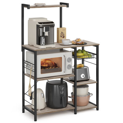 Kitchen Storage Rack With Wire Basket
