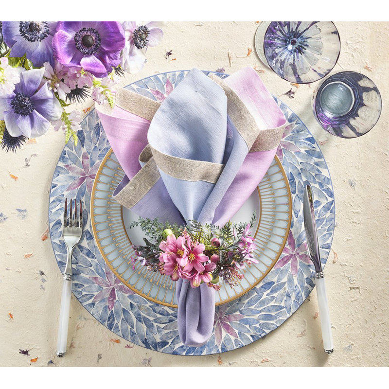 Dip Dye Linen Napkin, Lilac/Periwinkle