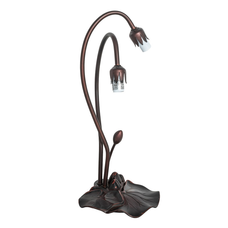 Meyda Tiffany & Stained Glass Table Lamp, Pink / White