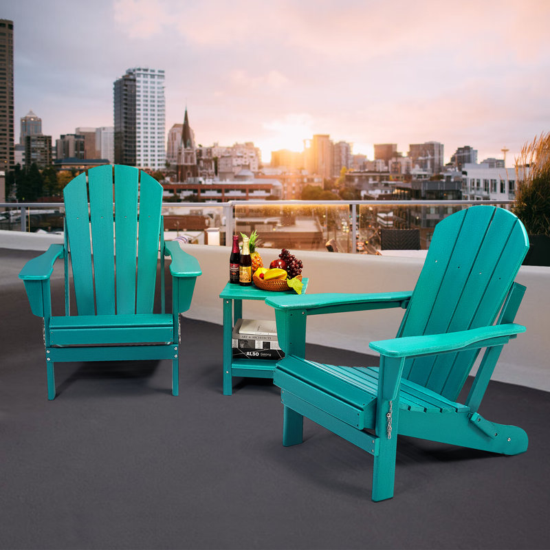 Chaise Adirondack pliante en plastique, Turquoise
