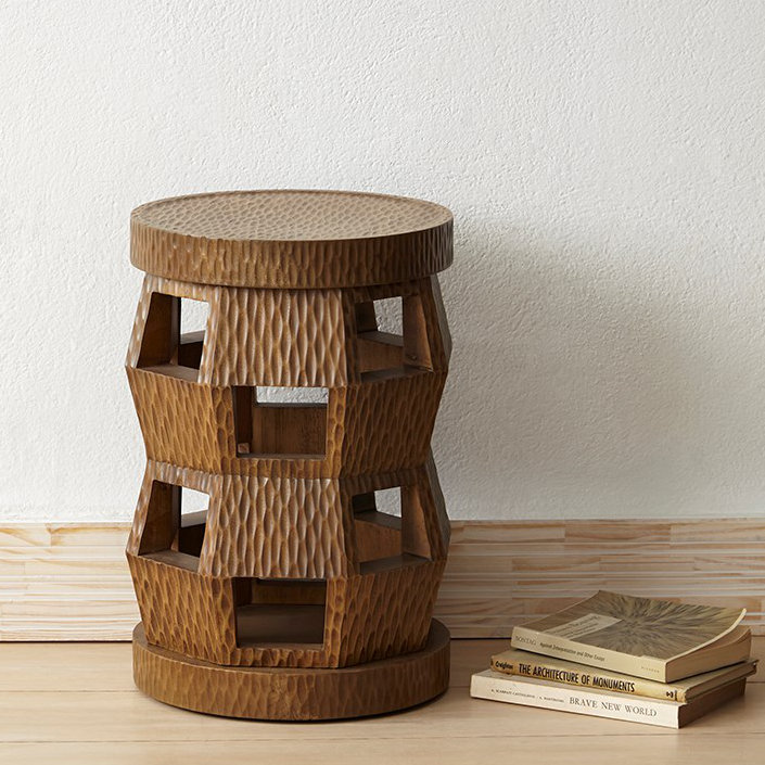 Zanzibar Solid Wood End Table, Driftwood
