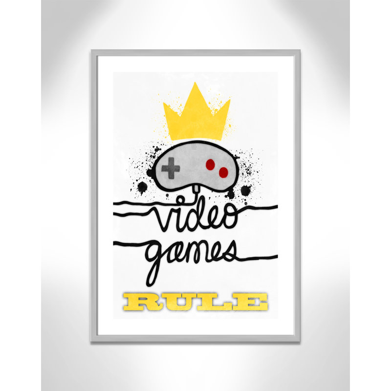 Impression de papier règle de jeux vidéo, H 35,5 po x l 25,5 po x P 1,19 po, Encadré de boîte argent