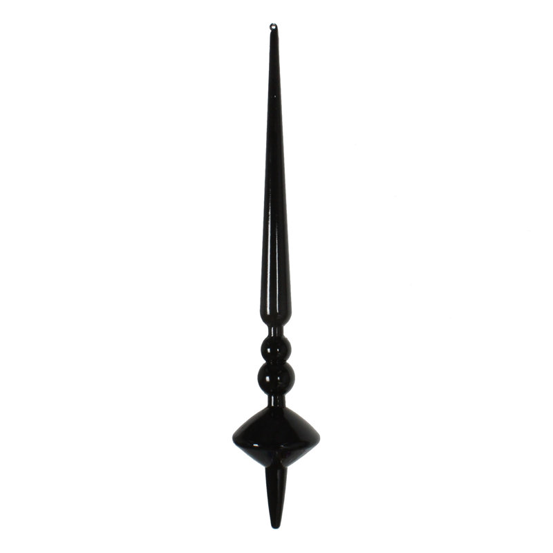 Ornement en forme de fleur de coupole 12 po, Noir brillant