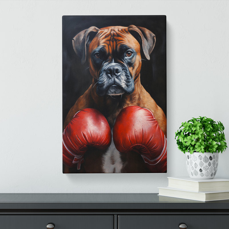 Boxer Dog Realism Art - Wrapped Canvas, 60cm H x 40cm W x 3cm D