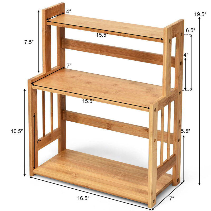 Cabinet System Bamboo Spice Rack with Adjustable Racks