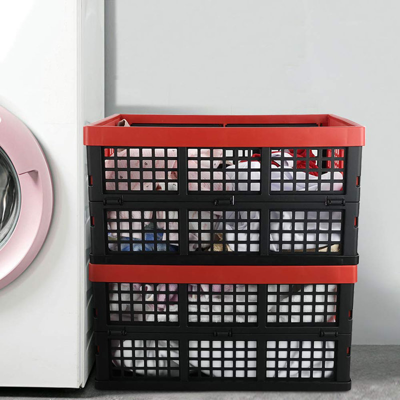 3-Pack 34 Quart Collapsible Stackable Storage Bins, Milk Crates