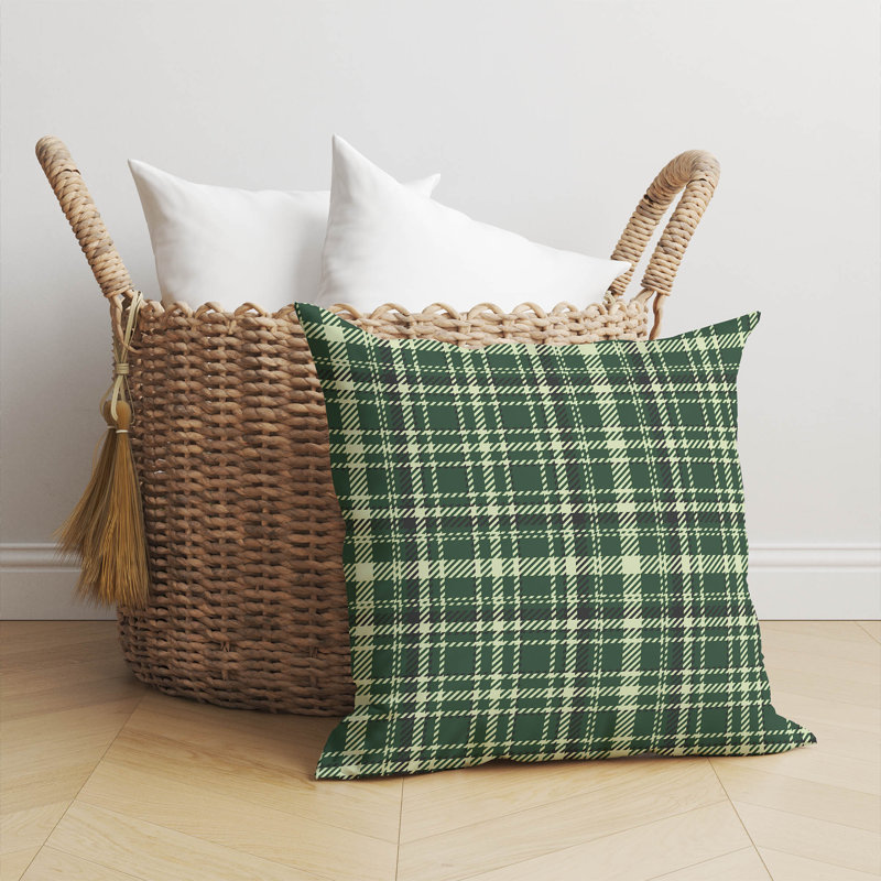 Coussin Rocky Tartan, H 20 po x l 20 po, Vert