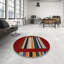 Tapis de zone rouge/orange/vert contemporaine-451280399