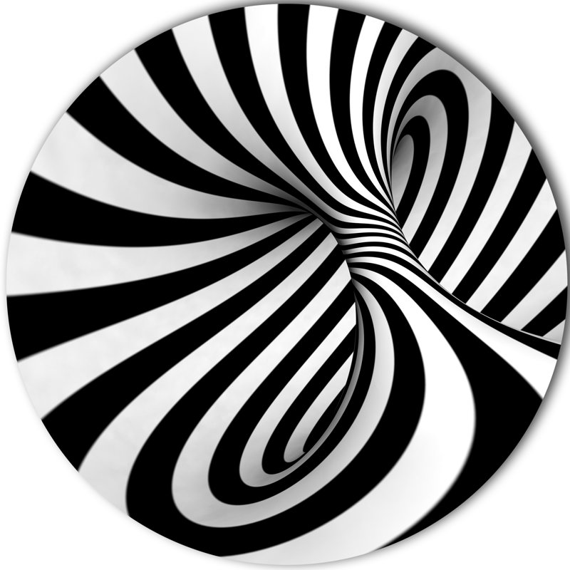 « spiral noir n », reproduction d’impression sur métal, H 23 po x l 23 po x P 1 po