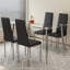 Table de salle à manger moderne et minimaliste moderne en verre avec 4 chaises à carreaux à haut dossier, durable et élégante pour toute maison.