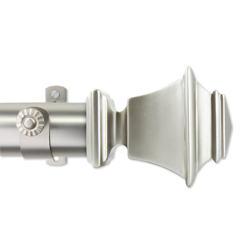 Tringle à rideaux simple 1,5 po Bach, l 60 po, Nickel satiné