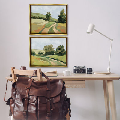 «Abstract Country Road Landscape», ensemble de 2 toiles flottantes encadrées par Victoria Barnes