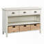 Console rétro avec paniers tissés jacinthe d'eau-821422419
