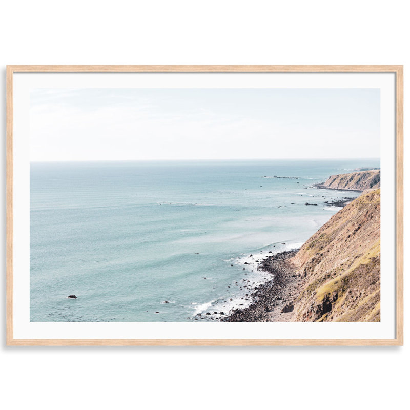 Highway 1 Print by Carly Tabak, 25" W x 18" H, Natural Wood
