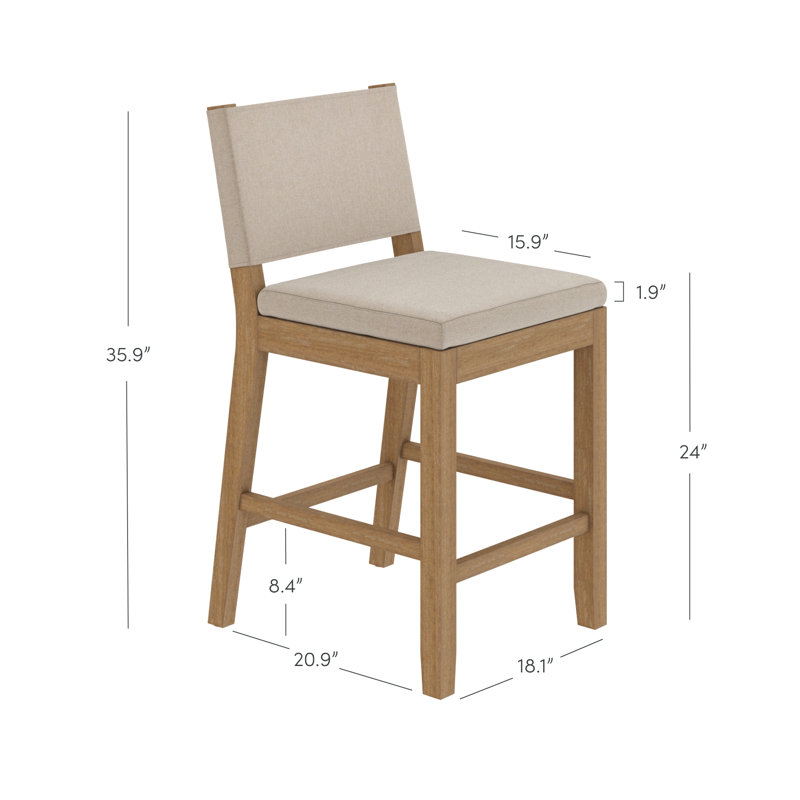 Etem 24" Counter Stool, Beige