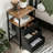 Industrial 3 Drawer Nightstand with Open Shelf, Rustic Wood & Metal Frame Bedside Table, Small End Table for Bedroom, Living Room