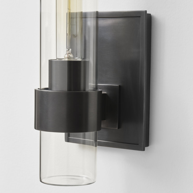 Ian K. Fowler Presidio Outdoor Sconce, Polished Nickel, 14" H x 4.75" W x 4.75" D