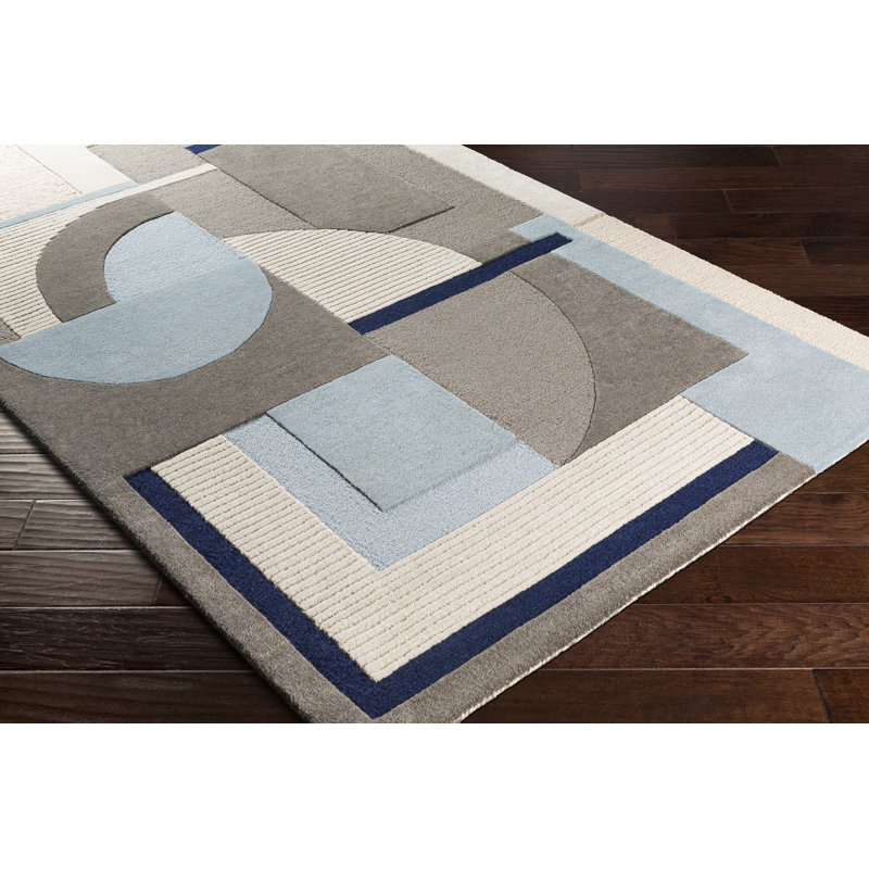 Amyerra Wool Geometric Indoor Rug, Rectangle 2' x 3'