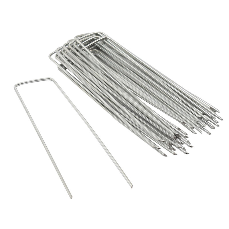 Harbour Housewares U-Shaped Weed Control Membrane Pegs - 6" (150mm) - Pack of 100 Extension Kit